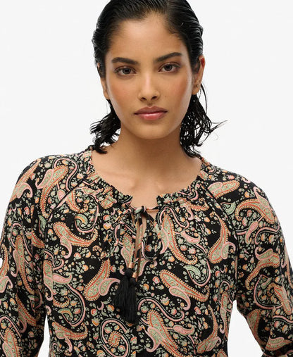 Printed Long Sleeve Blouse