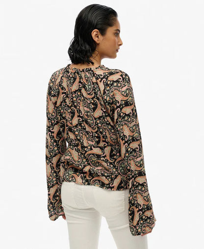 Printed Long Sleeve Blouse