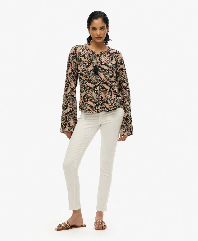 Printed Long Sleeve Blouse