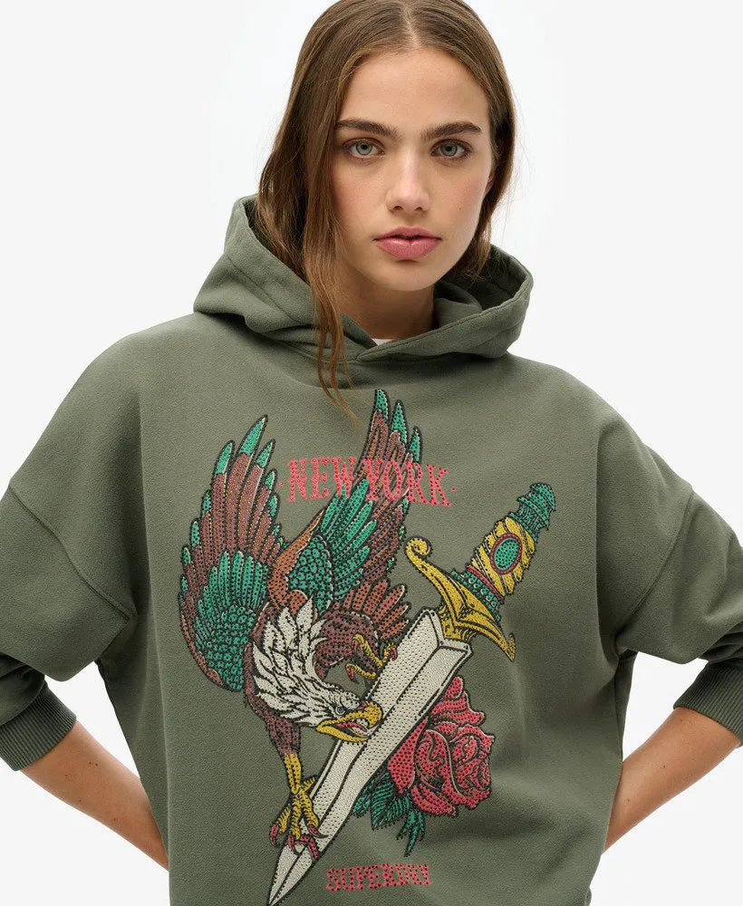 Neo Trad Tattoo Relaxed Hoodie