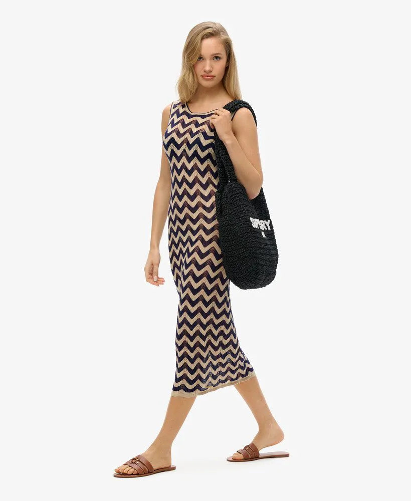 Zig Zag Knit Midi Dress