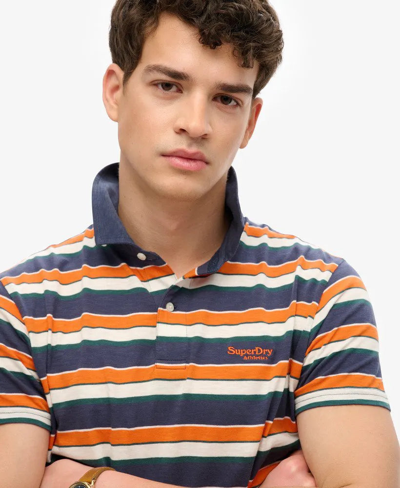 Lightweight Stripe Jersey Polo Top