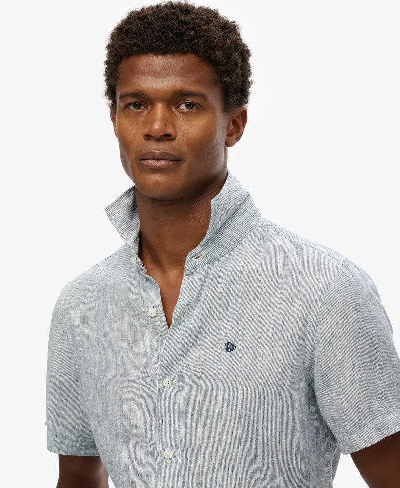 Navy Ticking Linen