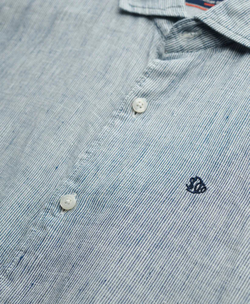 Navy Ticking Linen