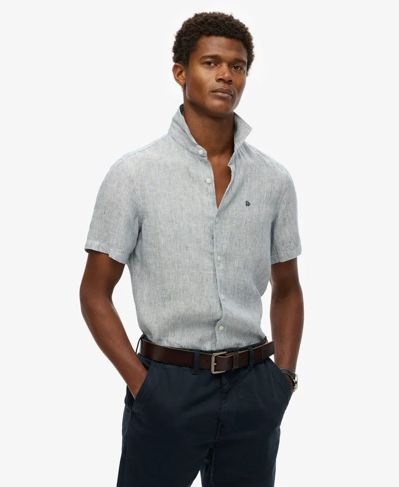 Navy Ticking Linen