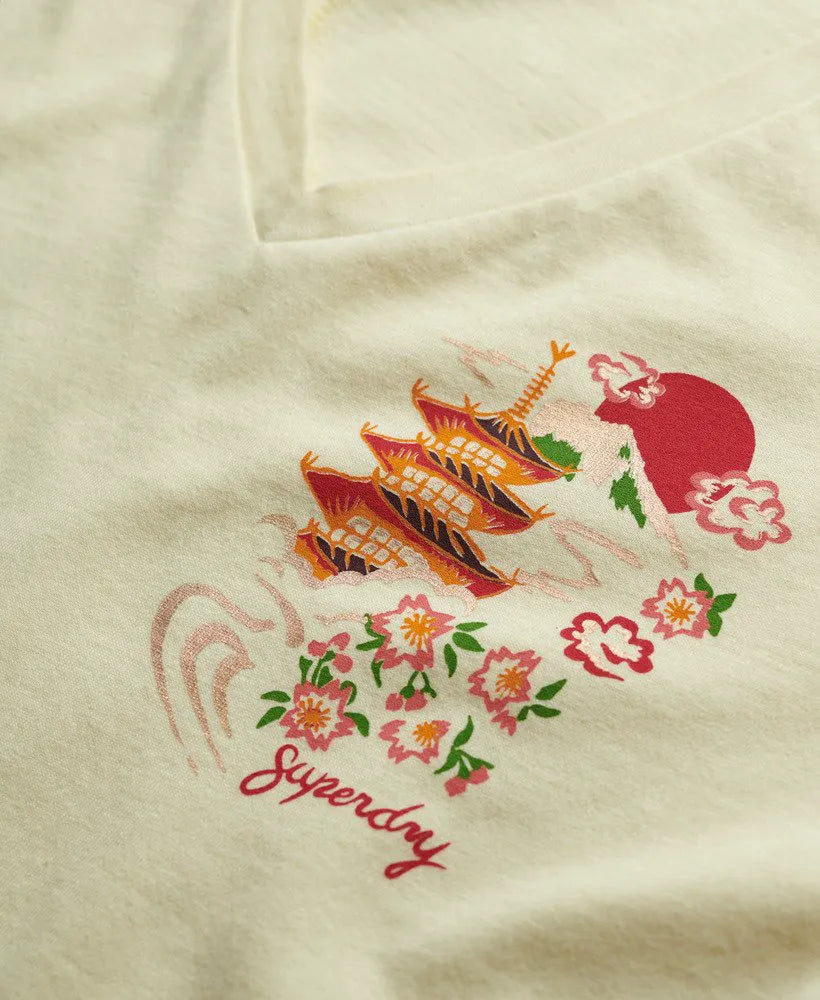 Suika Metallic Relaxed V-Neck T-Shirt