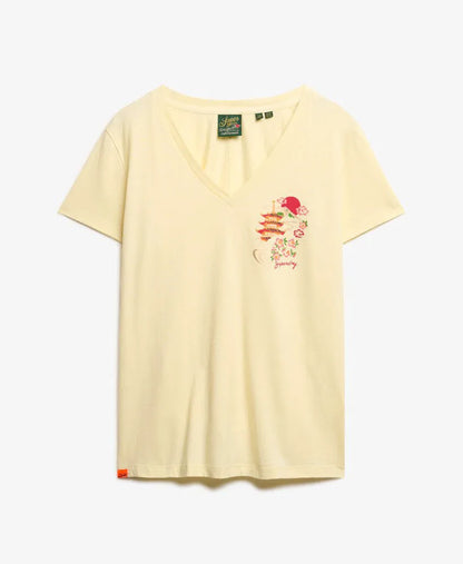 Suika Metallic Relaxed V-Neck T-Shirt