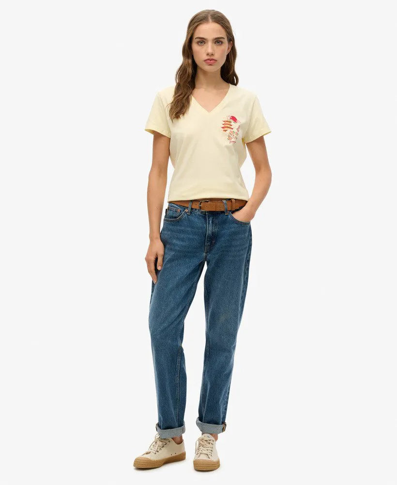 Suika Metallic Relaxed V-Neck T-Shirt