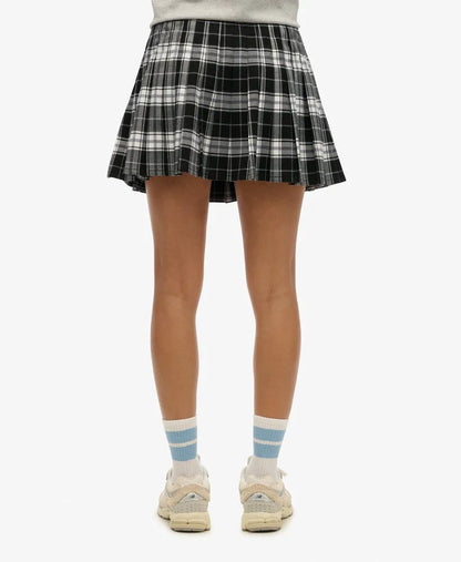 Check Pleated Mini Skirt