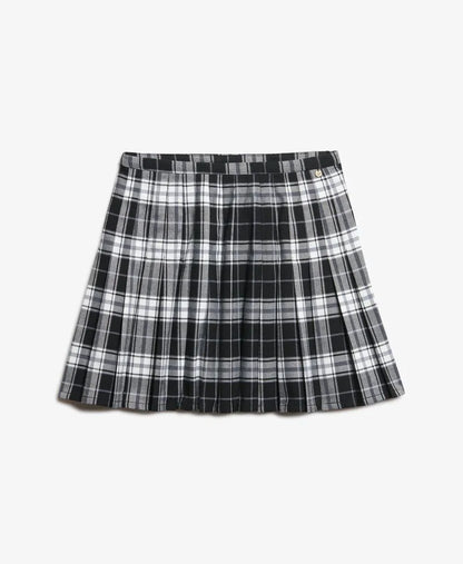 Check Pleated Mini Skirt