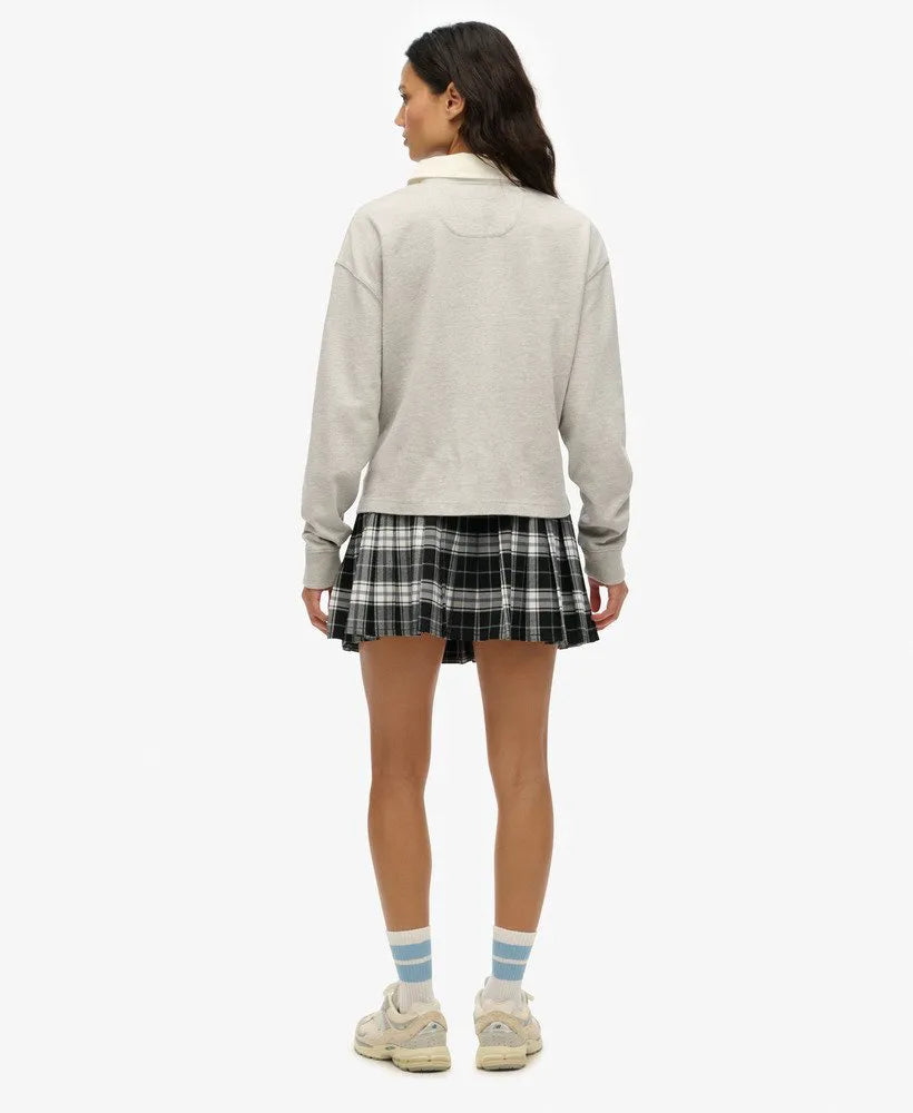 Check Pleated Mini Skirt