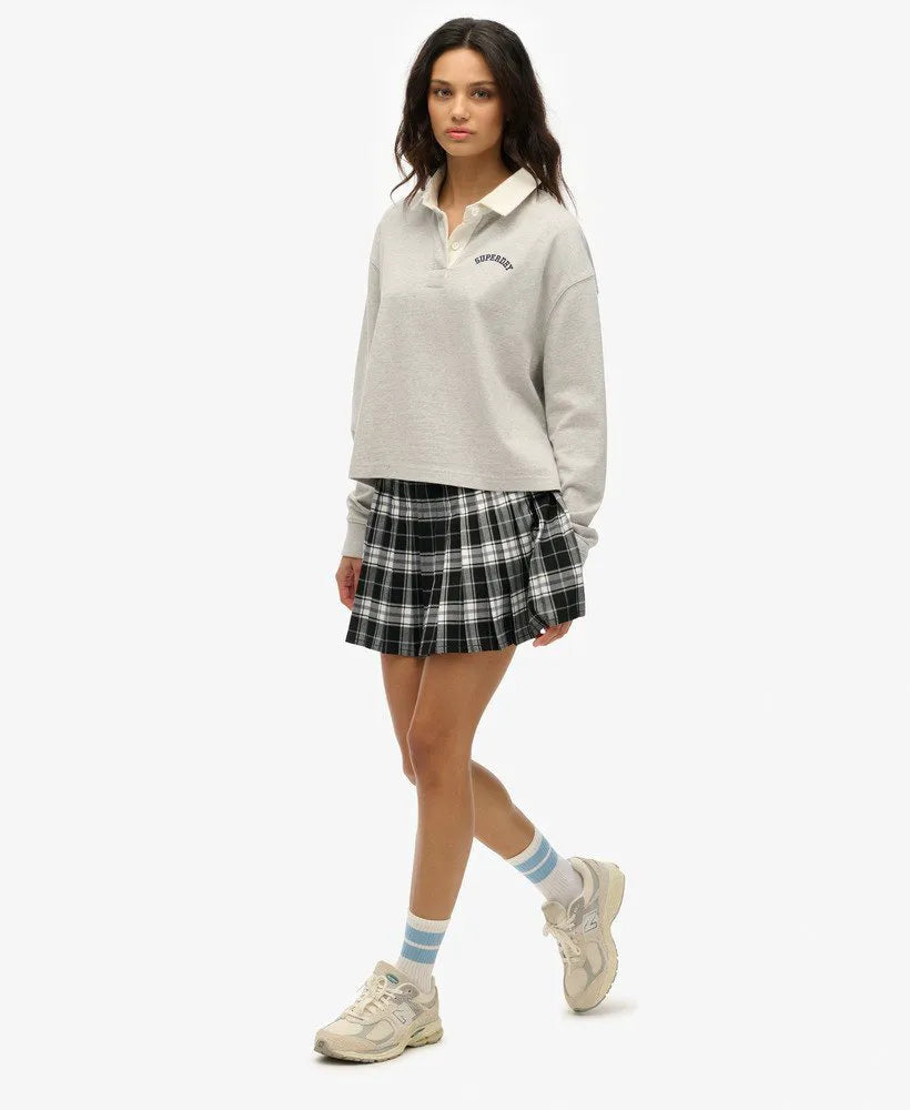 Check Pleated Mini Skirt