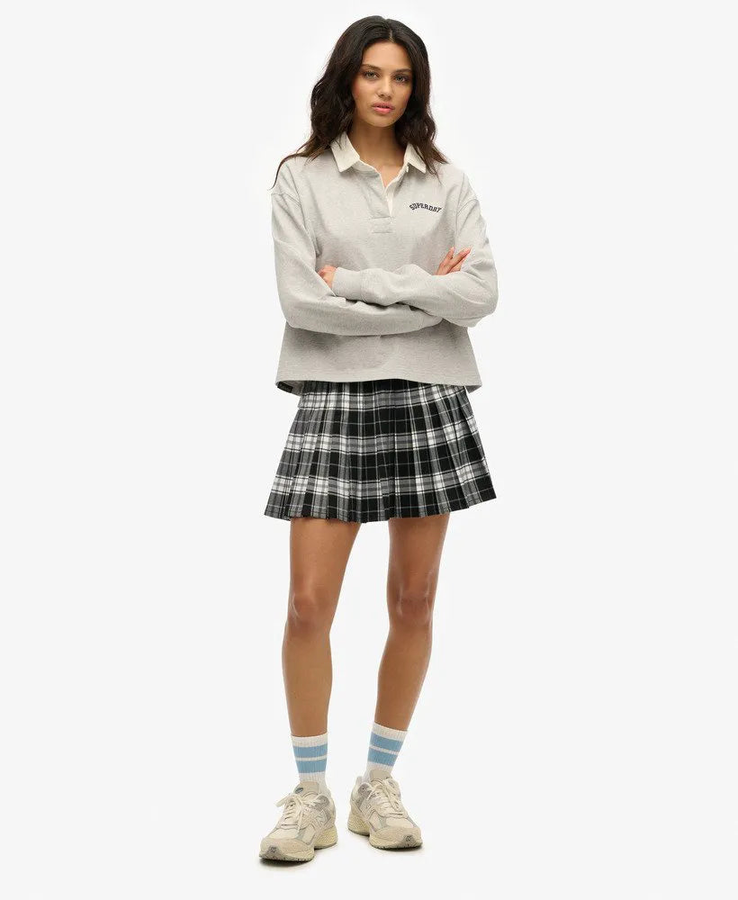 Check Pleated Mini Skirt