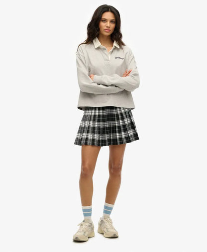 Check Pleated Mini Skirt