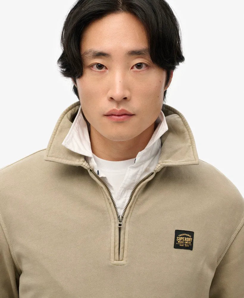 Contrast Stitch Half Zip Sweatshirt