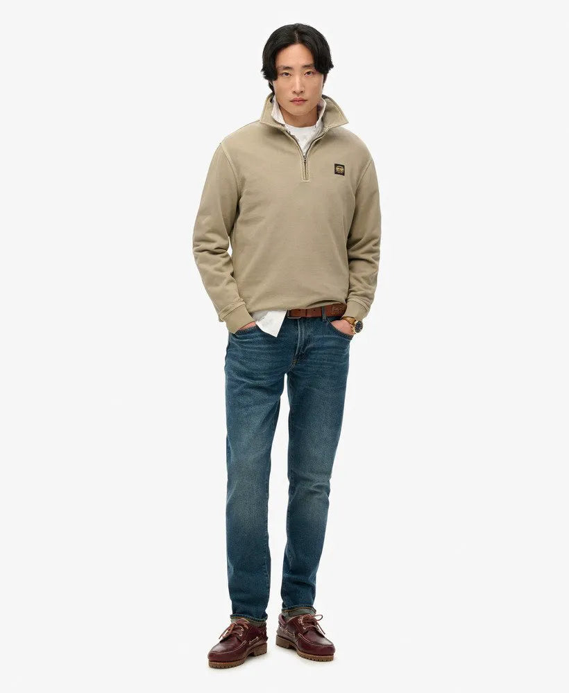 Contrast Stitch Half Zip Sweatshirt