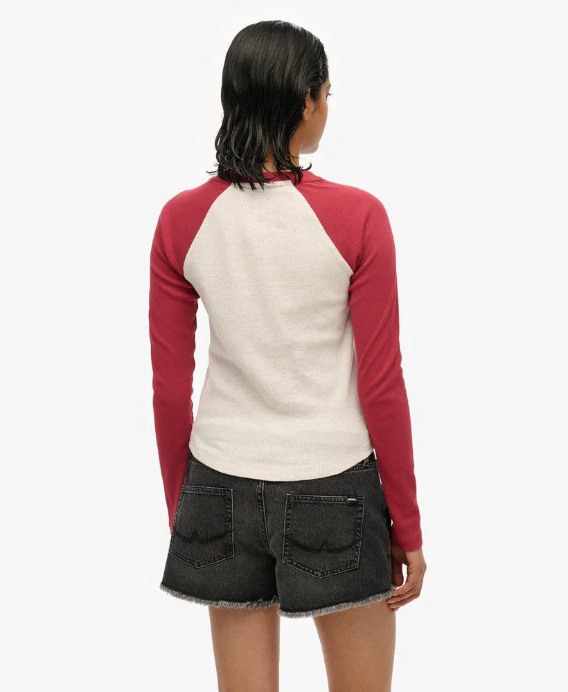 VINTAGE WHITE MARL/BORDEAUX RED