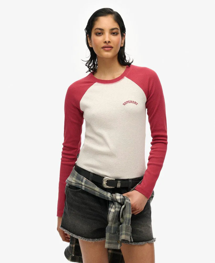 VINTAGE WHITE MARL/BORDEAUX RED