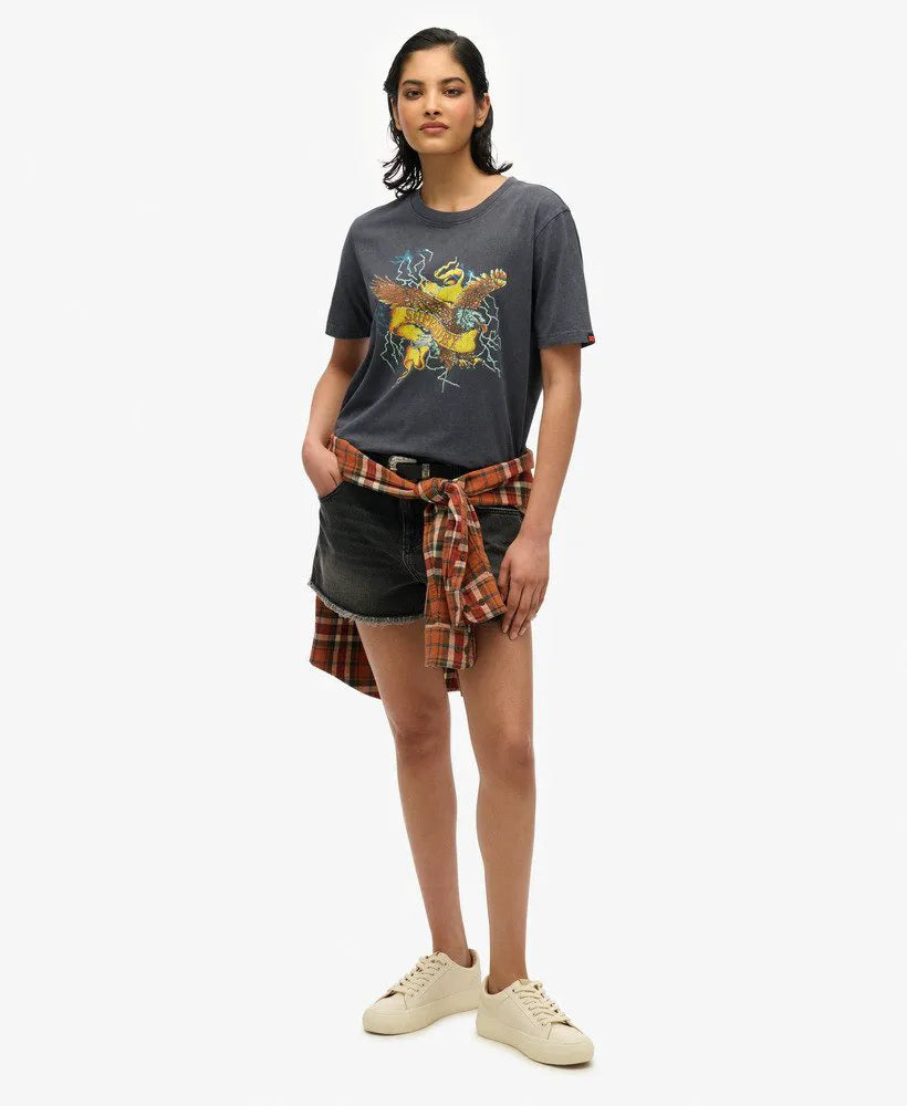 Biker Rock Graphic Relaxed T-Shirt