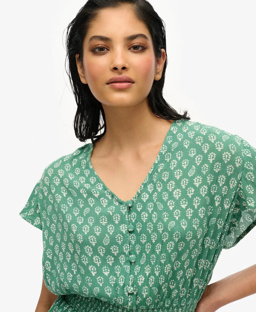 Floral Block Green