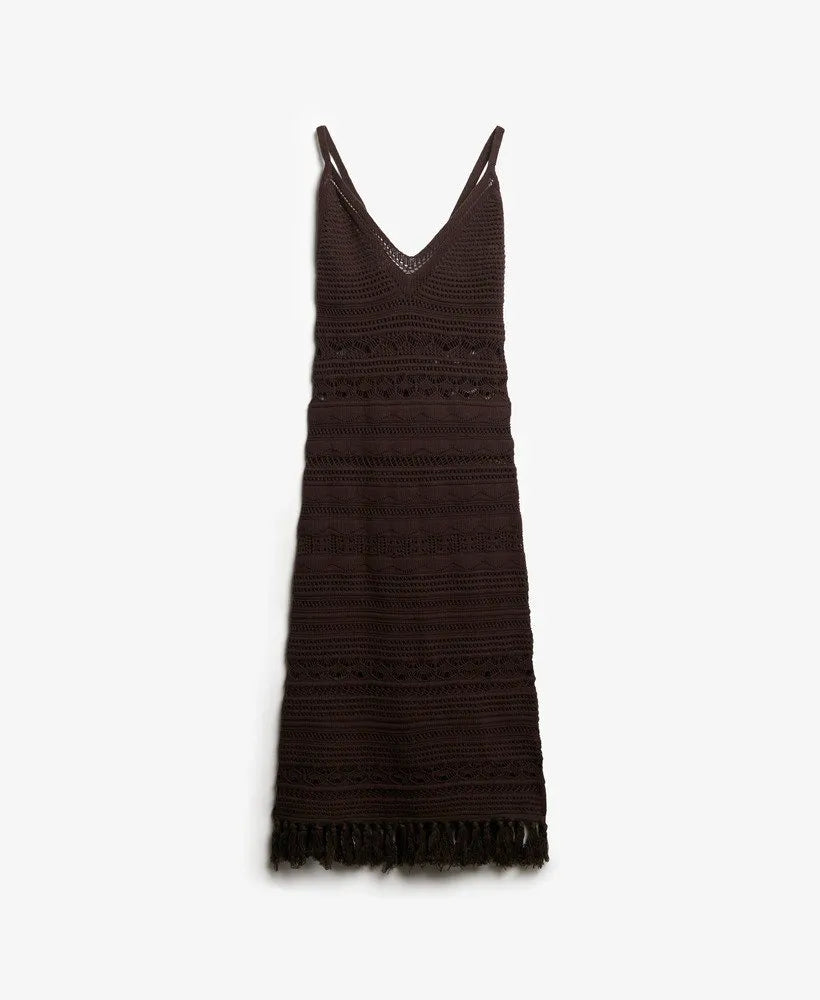 Crochet Tassel Midi Dress