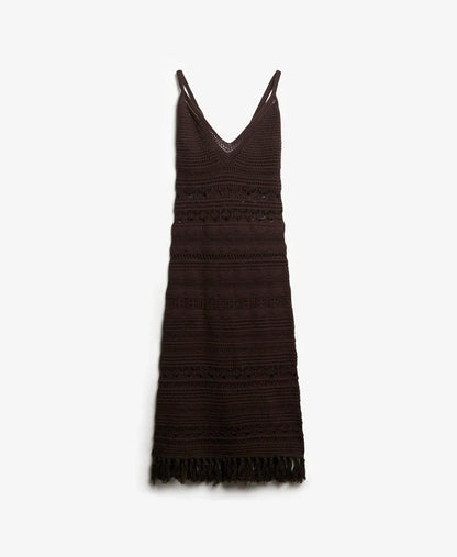 Crochet Tassel Midi Dress