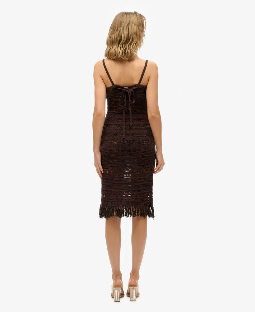Crochet Tassel Midi Dress