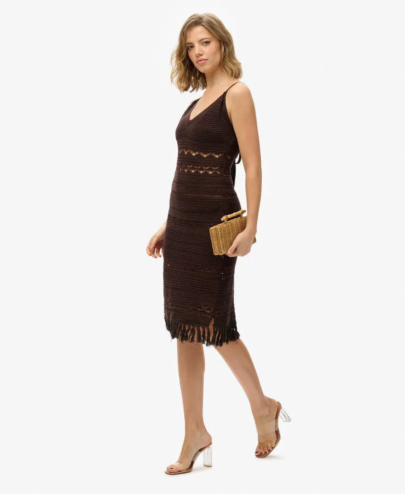 Crochet Tassel Midi Dress