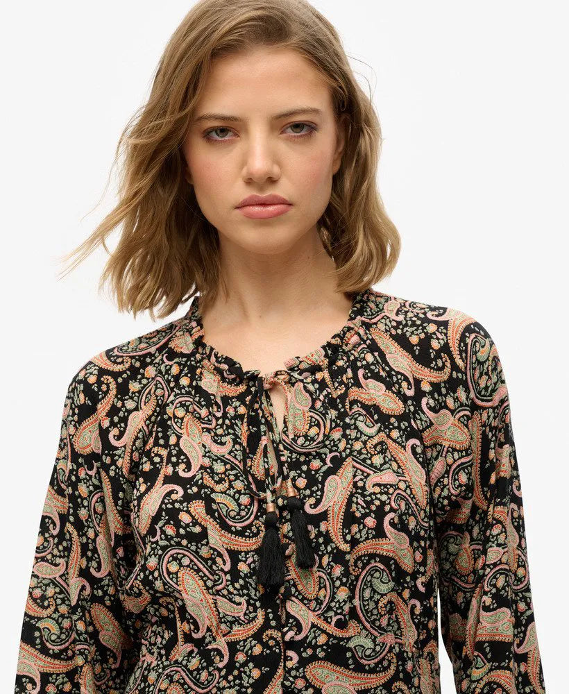 Boho Paisley Border Black
