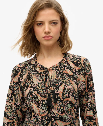 Boho Paisley Border Black