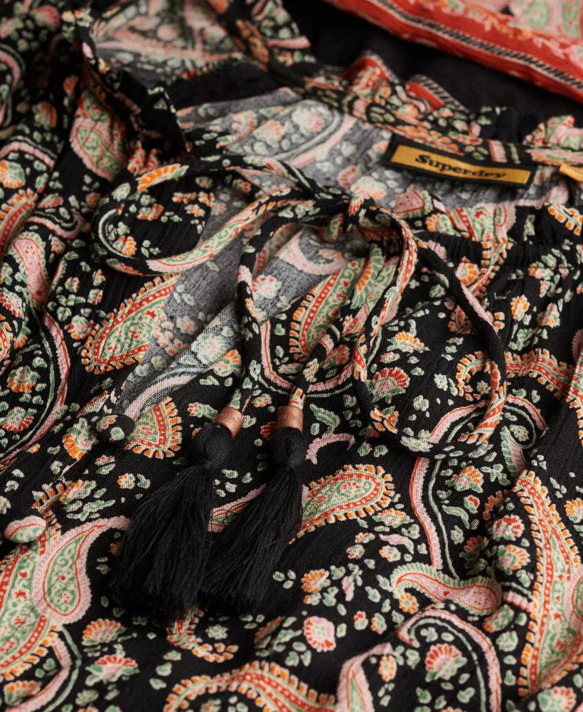 Boho Paisley Border Black