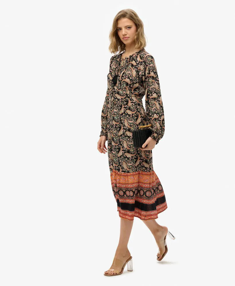 Boho Paisley Border Black