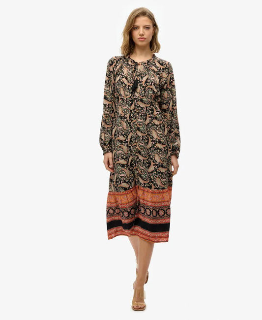 Boho Paisley Border Black