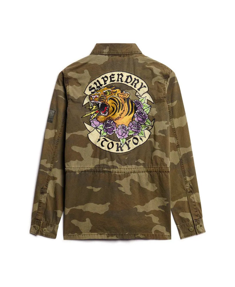 Embroidered  Military Field Jacket
