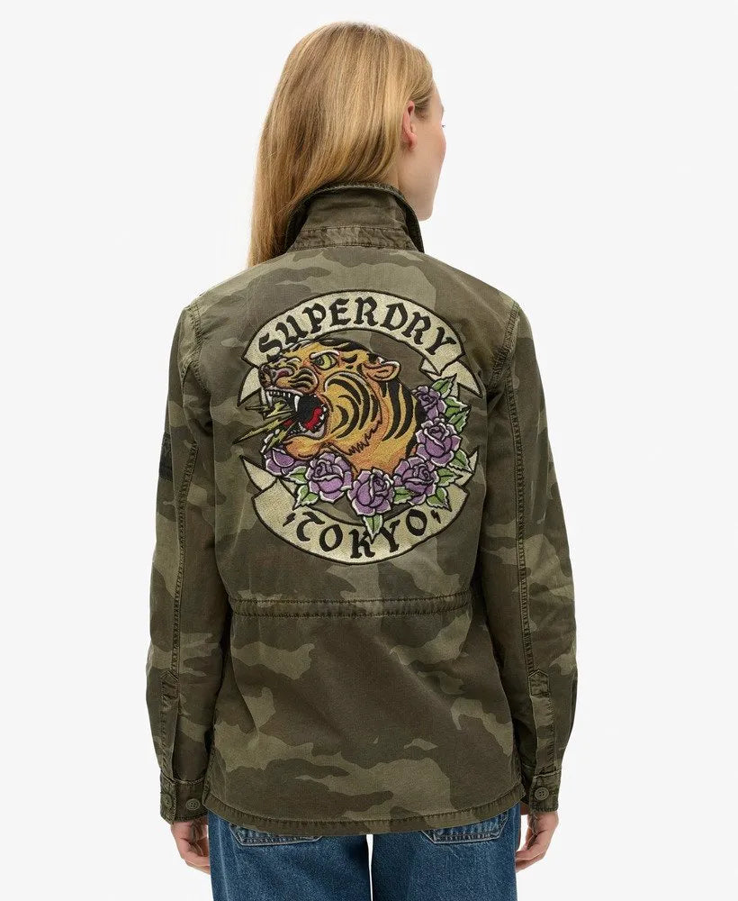 Embroidered  Military Field Jacket