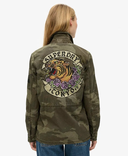 Embroidered  Military Field Jacket