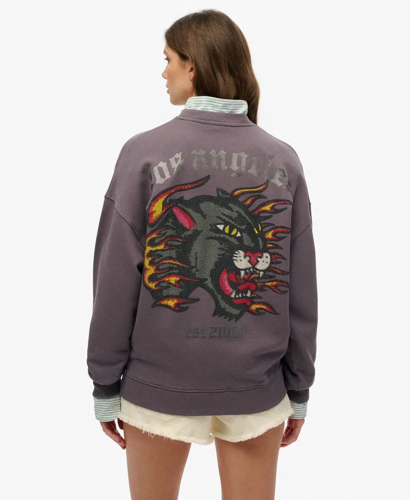 Old School Tattoo Oversized Crew Sweatshirt