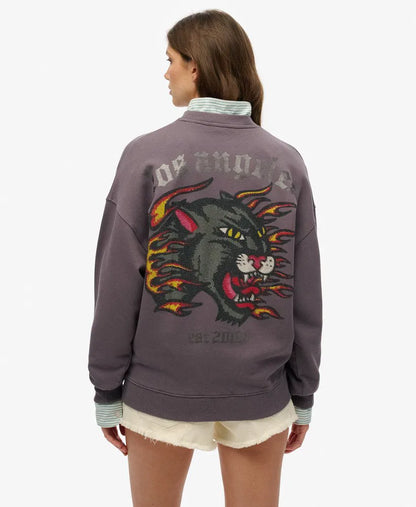 Old School Tattoo Oversized Crew Sweatshirt