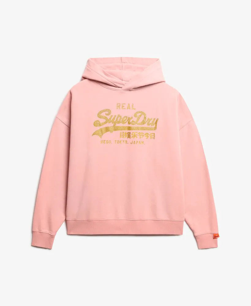 Vintage Logo Rhinestone Hoodie