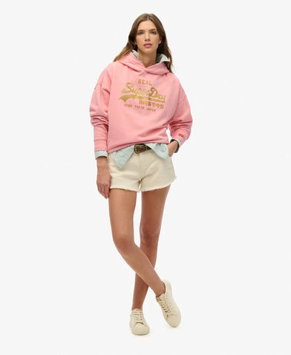 Vintage Logo Rhinestone Hoodie