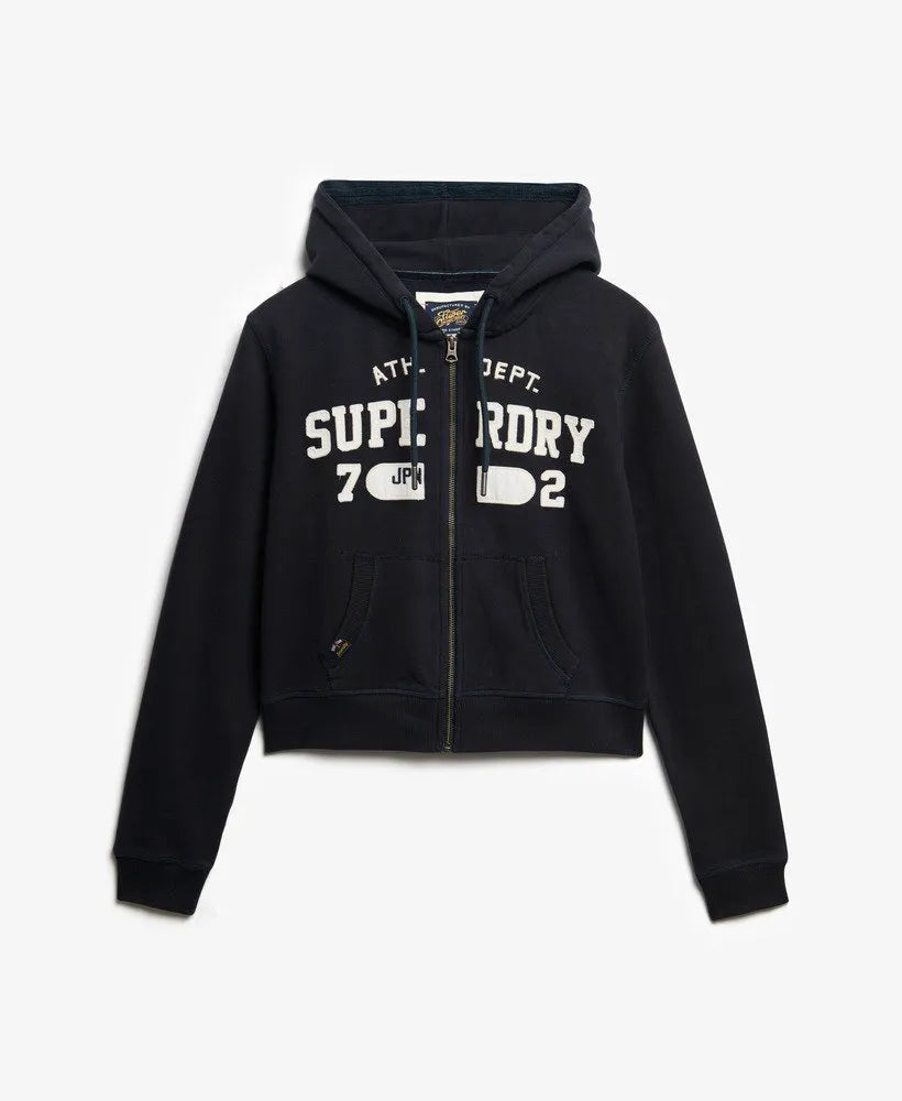 Athletic Essentials Relaxed Cropped Zip Hoodie