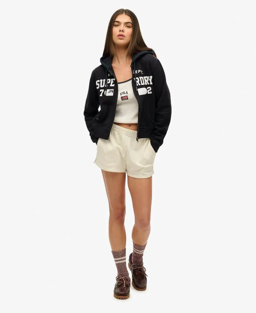 Athletic Essentials Relaxed Cropped Zip Hoodie