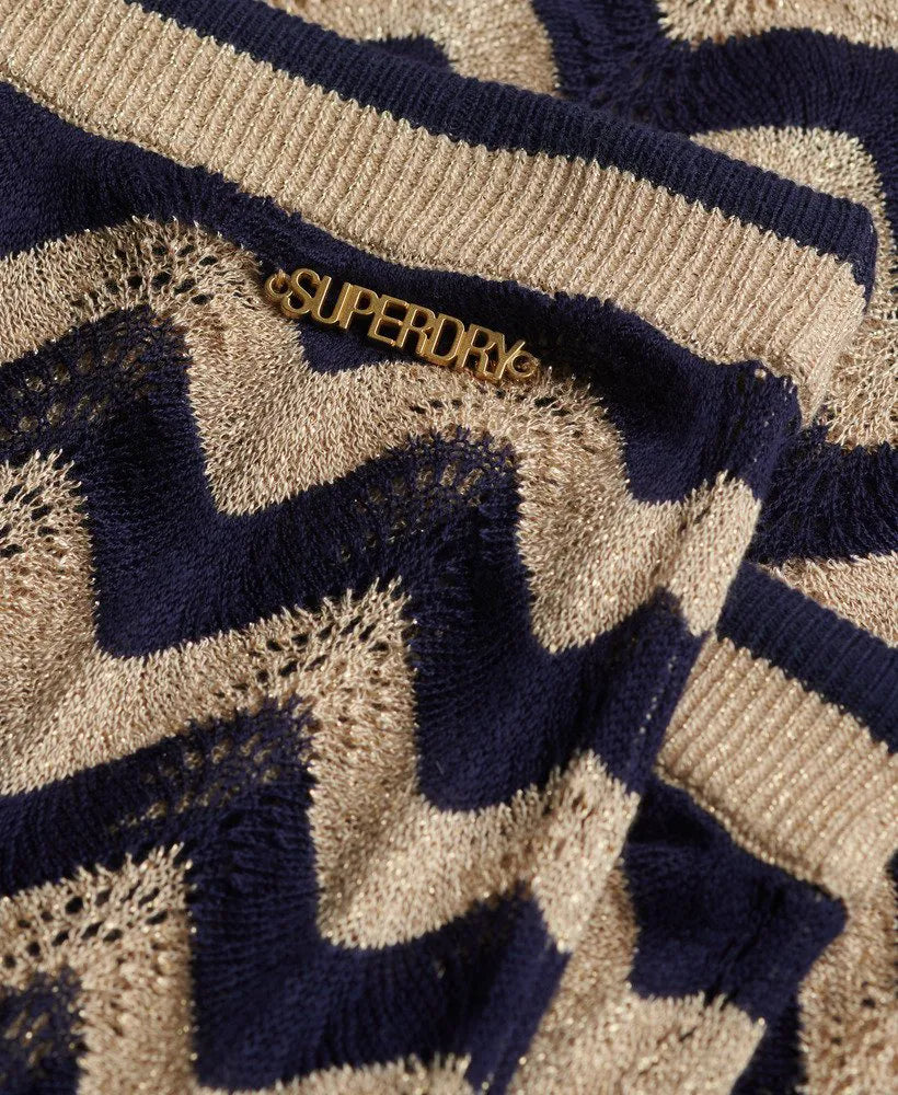 Navy Gold Zigzag