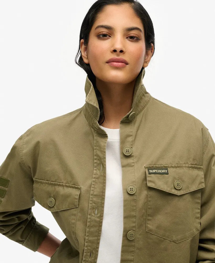Military Embellished Oversized Shirt