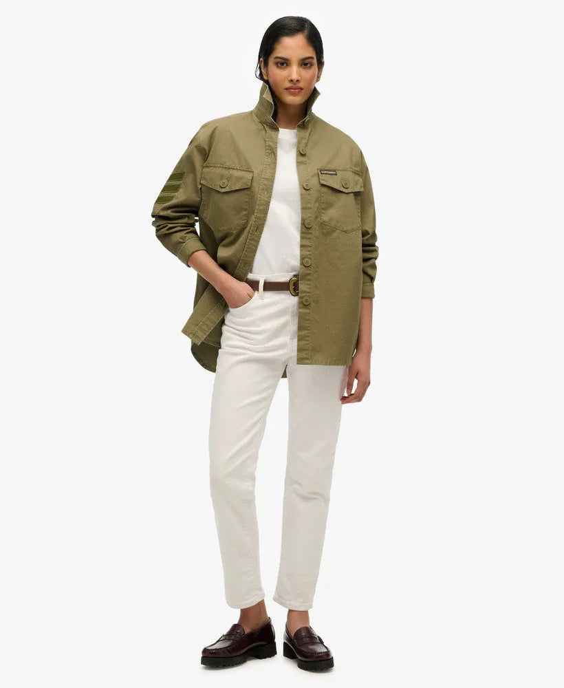 Military Embellished Oversized Shirt
