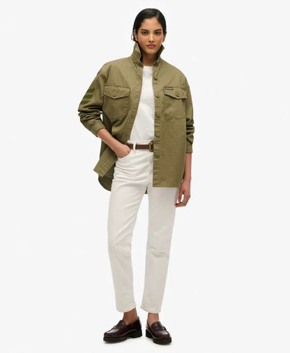 Military Embellished Oversized Shirt