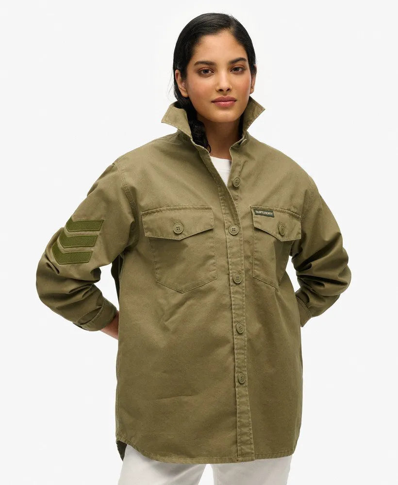 Military Embellished Oversized Shirt