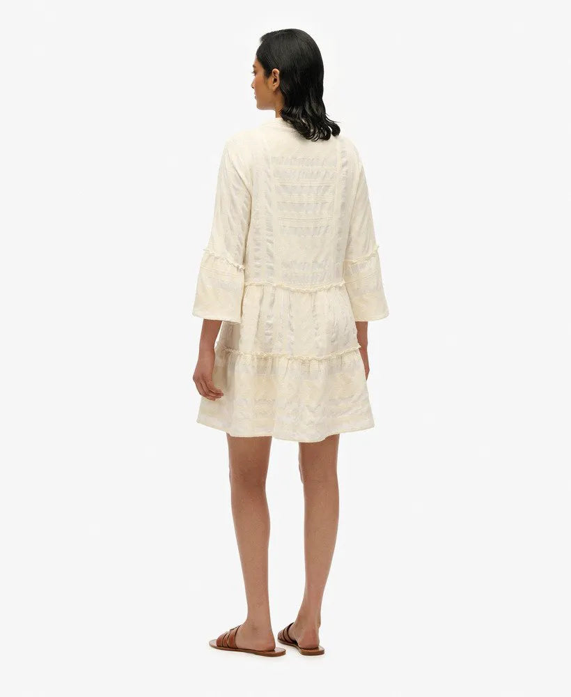 Ibiza Long Sleeve Tiered Mini Dress