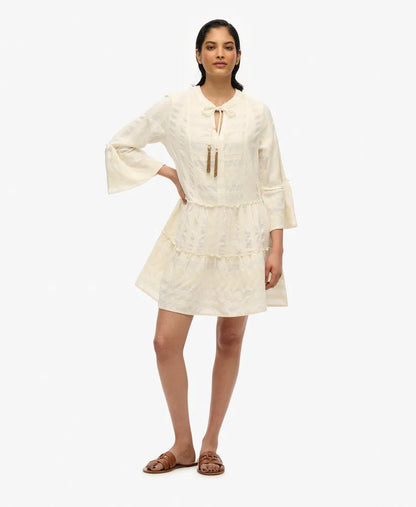 Ibiza Long Sleeve Tiered Mini Dress