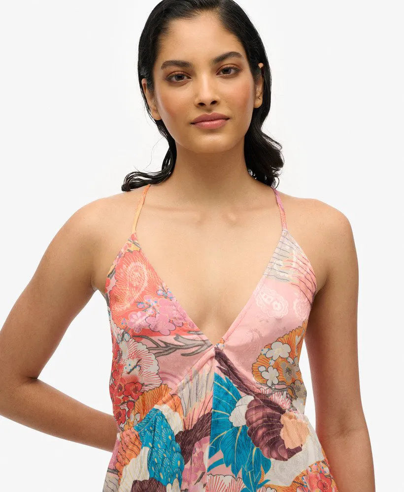 Printed Jacquard Hanky Hem Dress